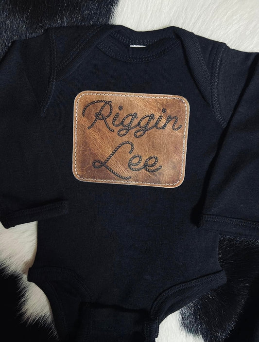 Custom Faux Leather patch tee π€π