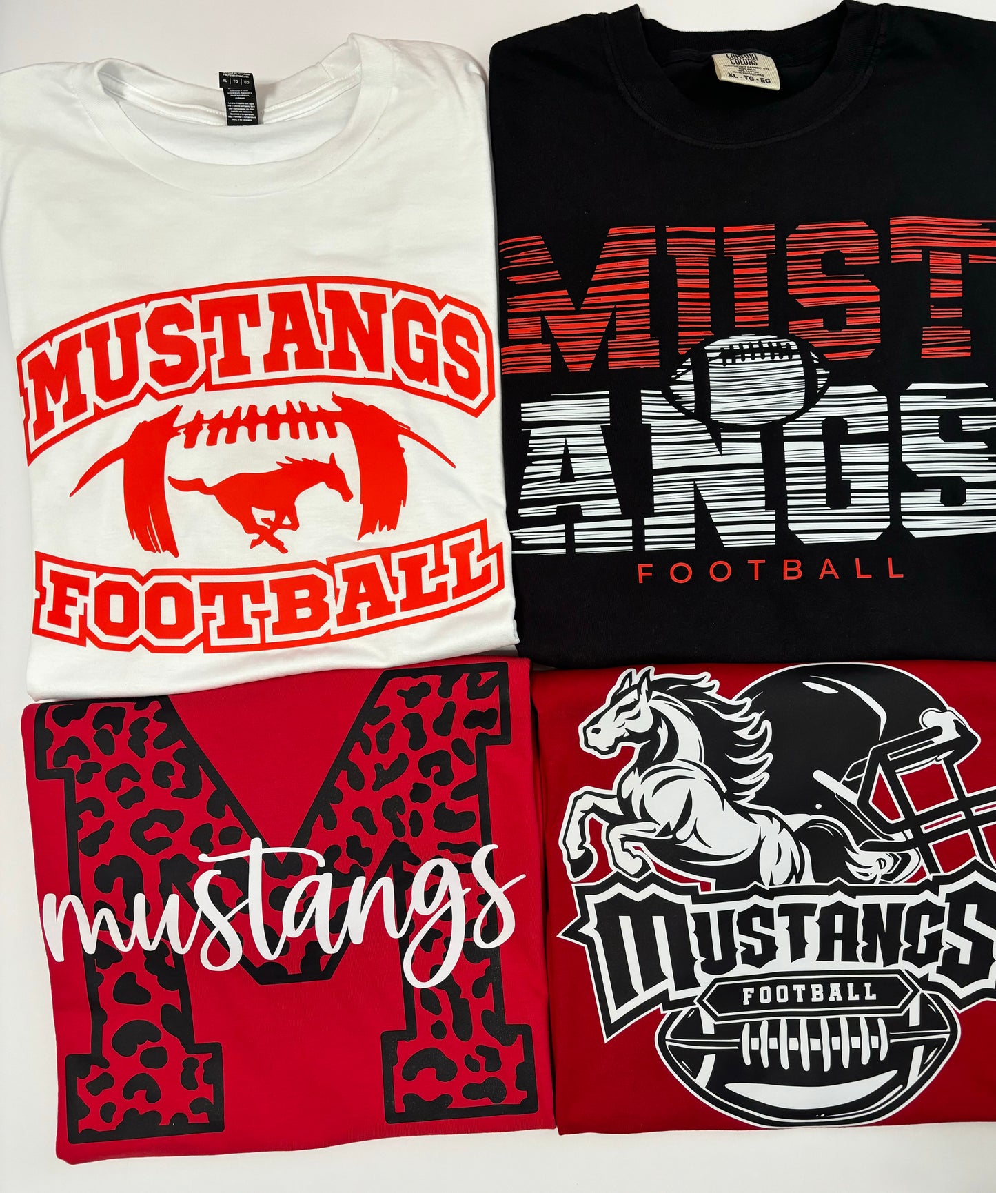 Mustangs Football Red tee