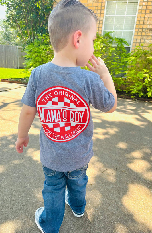 The original Mama's Boy Tee (Front pocket and back)