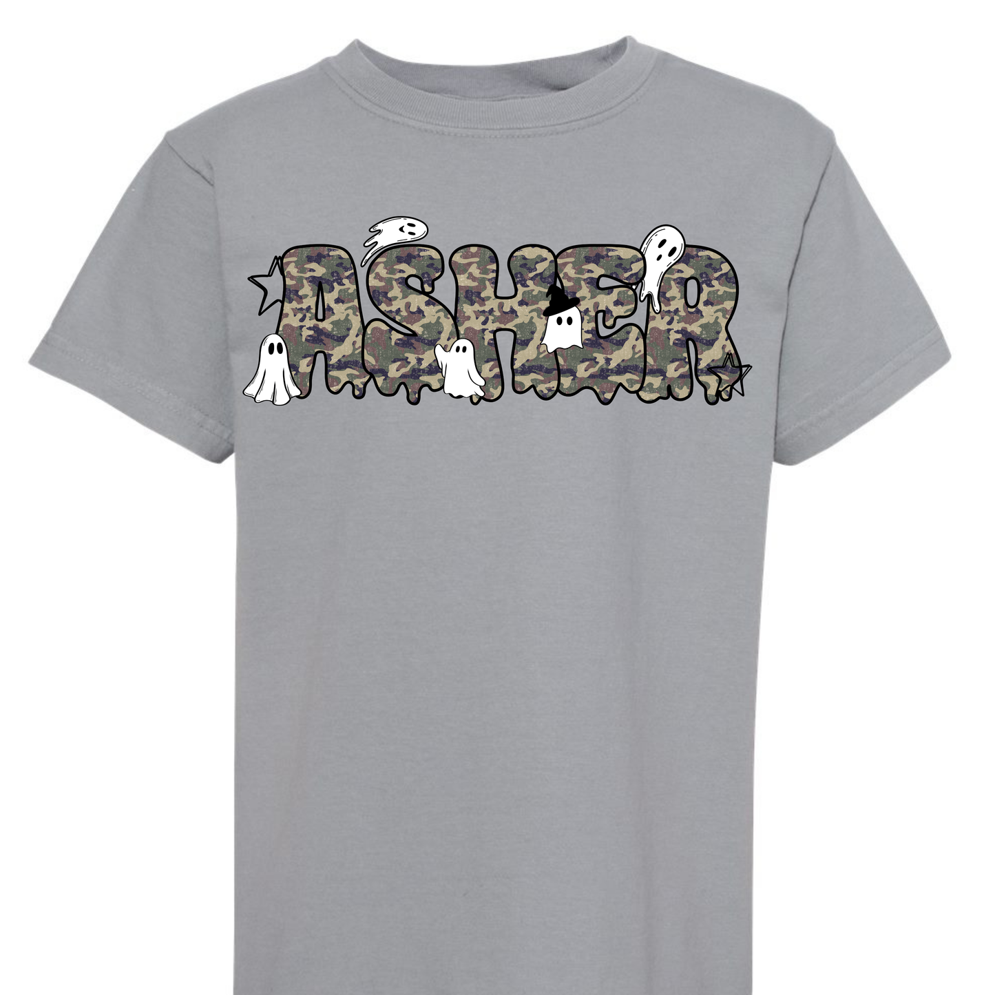 Camo Ghost Custom name tee
