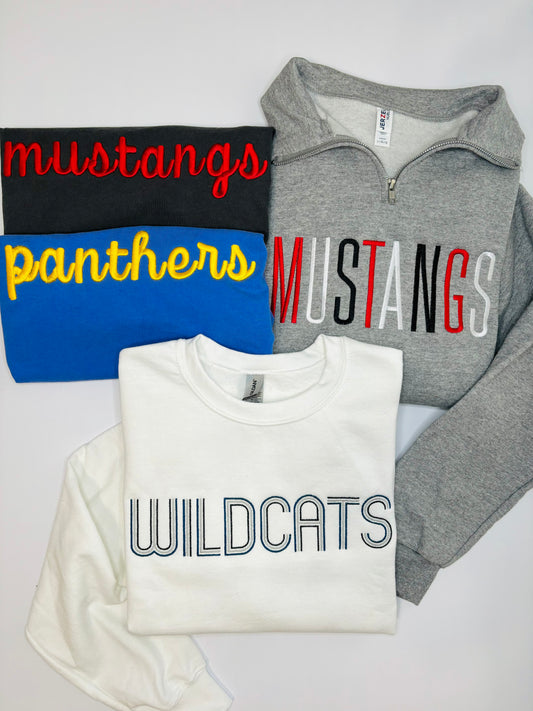 Mustang Embroidered Quarter Zip Adult Large