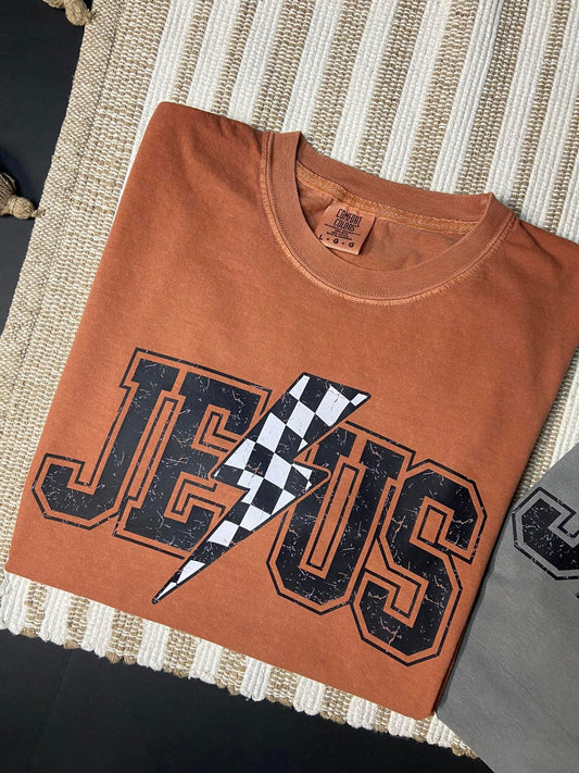 Jesus checkered long sleeve