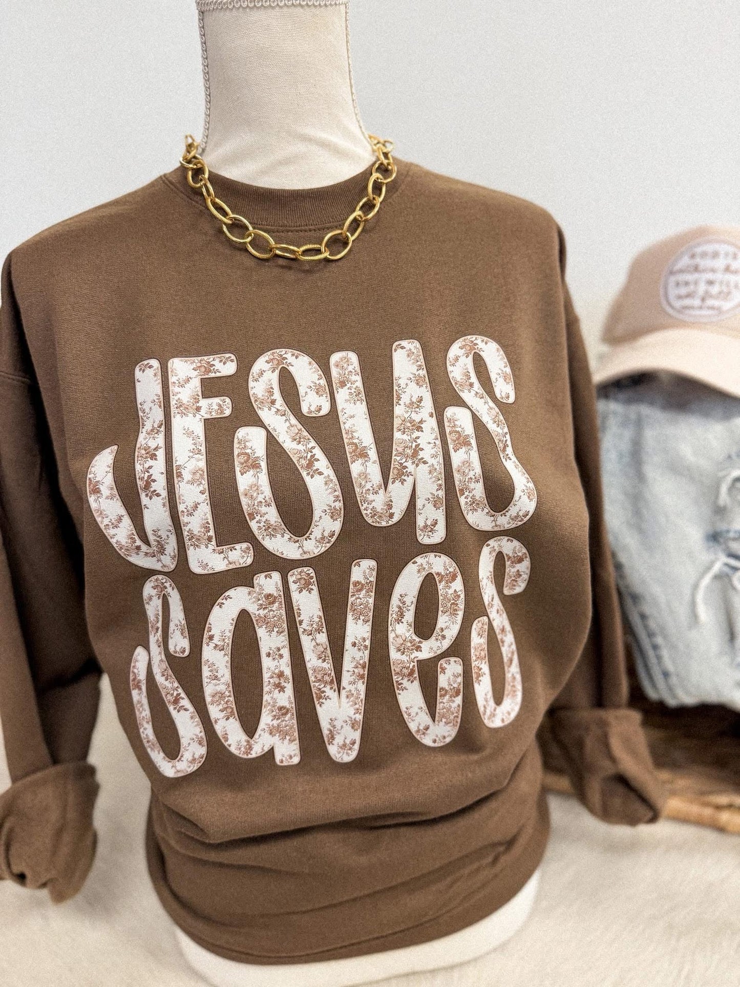 Jesus Saves Sweatshirt🤎