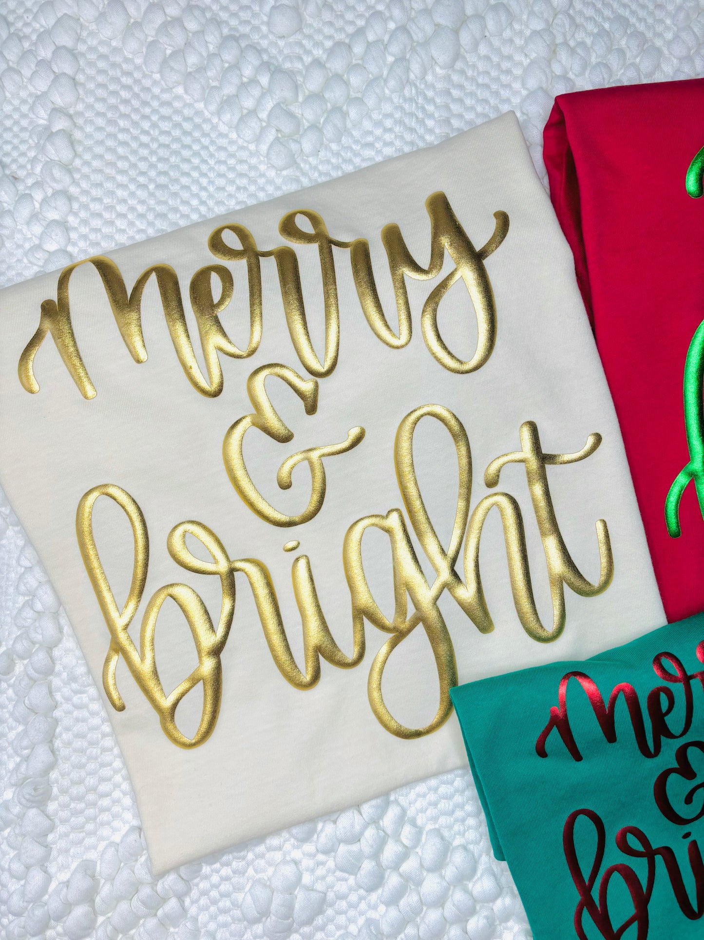 Merry & bright Metallic Puff long sleeve tee 🎄