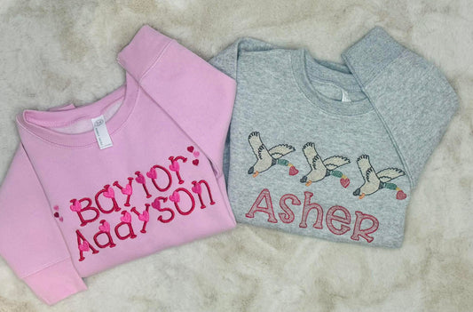 Embroidered Valentines Sweatshirt