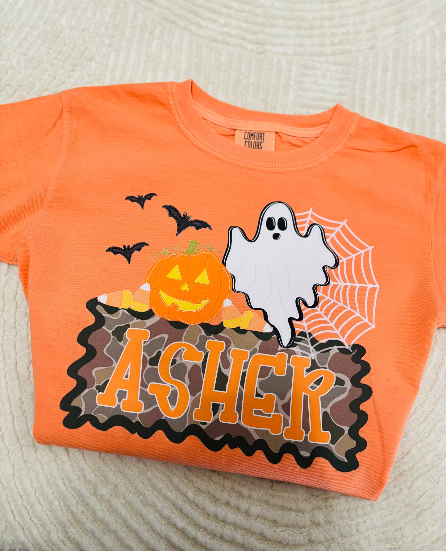 Boy Camo Halloween Custom name tee